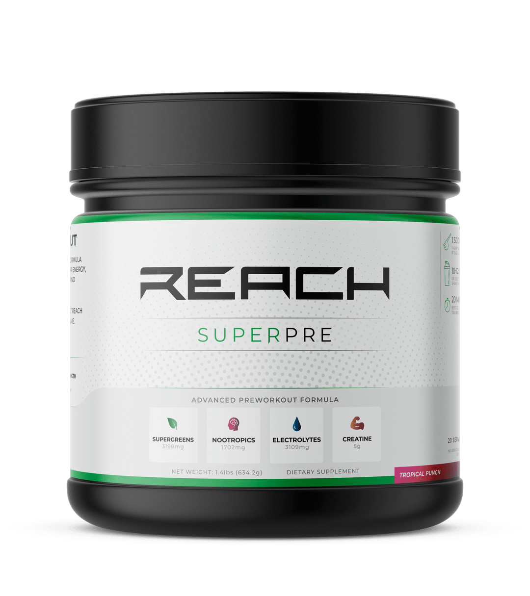Preworkout with Greens, Nootropics, Caffeine, Electrolytes & Creatine ...